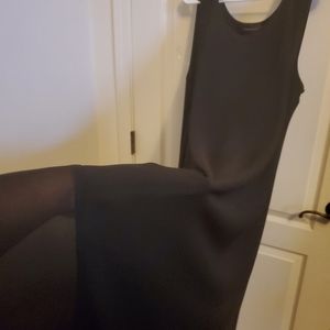 Lane Bryant 22W/24W Black Sleeveless Fully Lined Asymmetrical Hem Dress